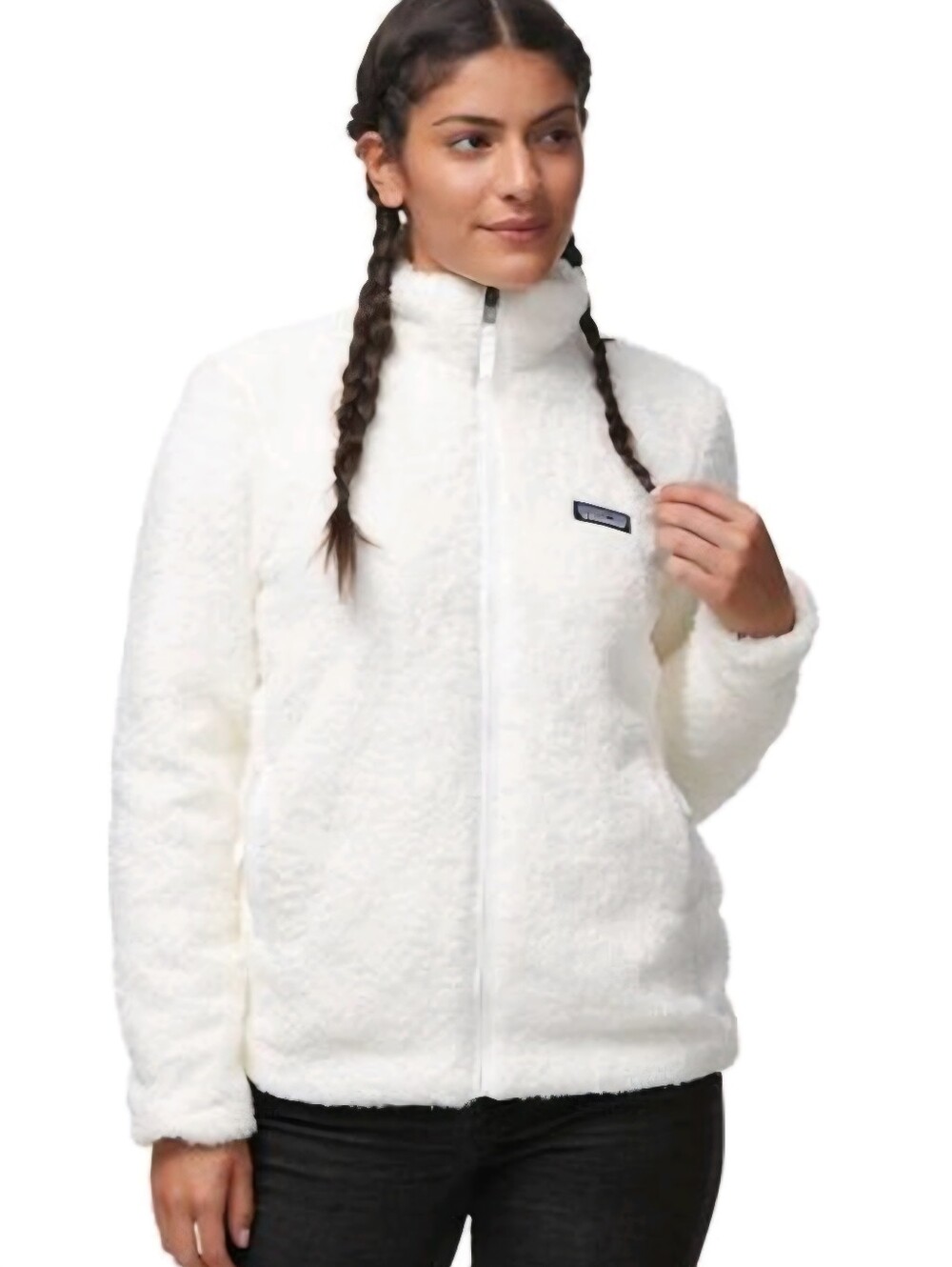 PATAGONIA Los Gatos White High-Pile Fleece Full Zip Gorpcore Outerwear Coat SZ M